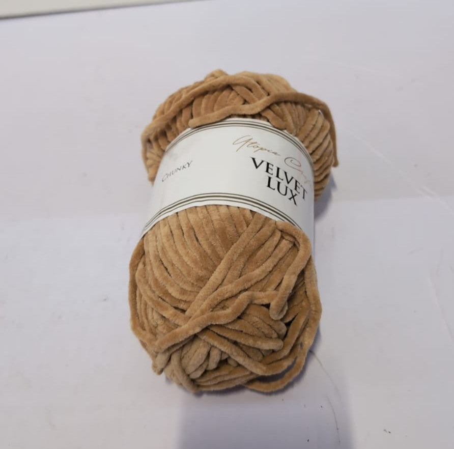 Utopia Crafts Velvet Lux Chenille Super Soft Chunky Yarn for Knitting Warm Brown