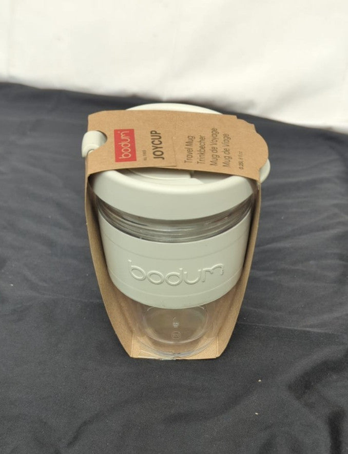 BODUM,JOYCUP Travel Mug, double wall, 0.25 L, WHITE, Plastic(CUP HAS MARKS)