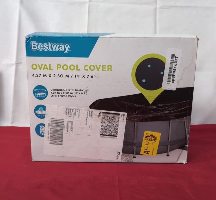 Bestway | Oval Pool Cover for Above Ground Pools,BLACK(BOX DAMAGED)