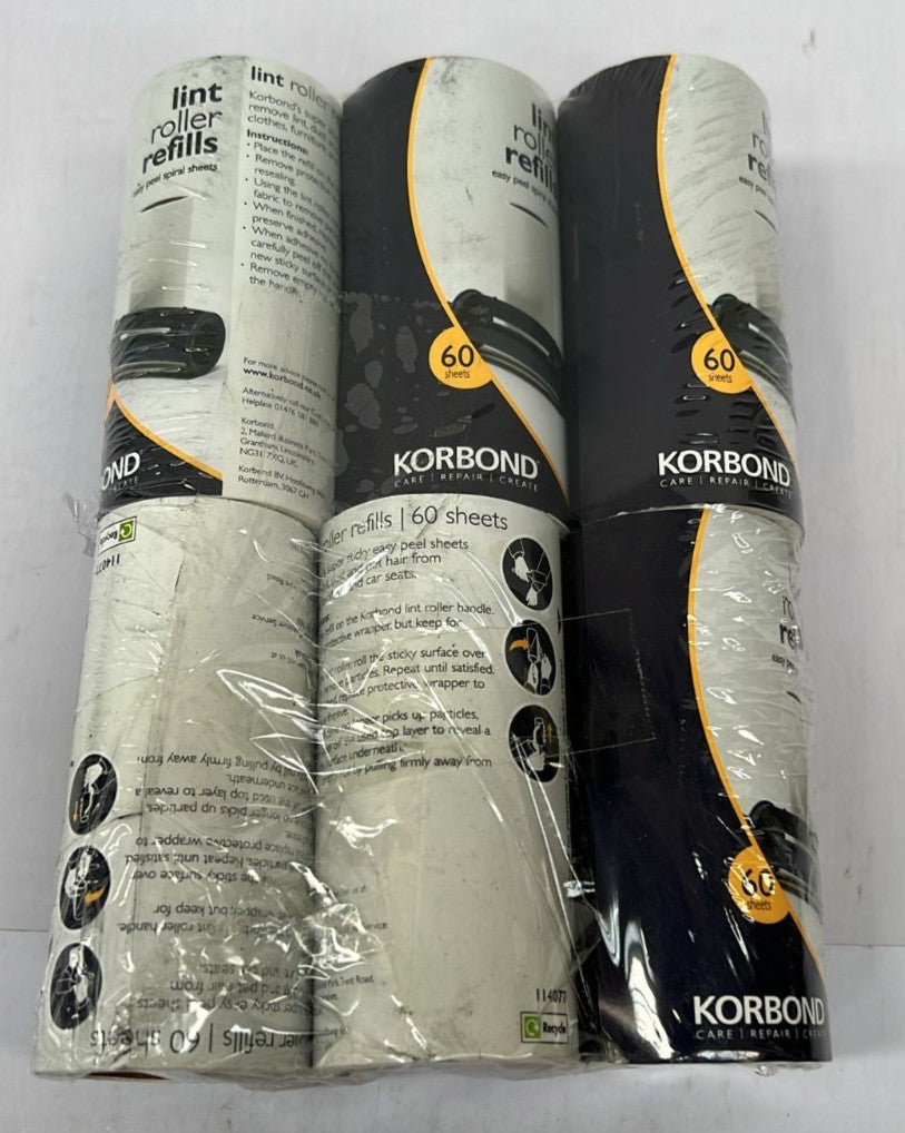 Korbond Lint Roller Refills 6 Pack - 360 Sheets Lint Rollers