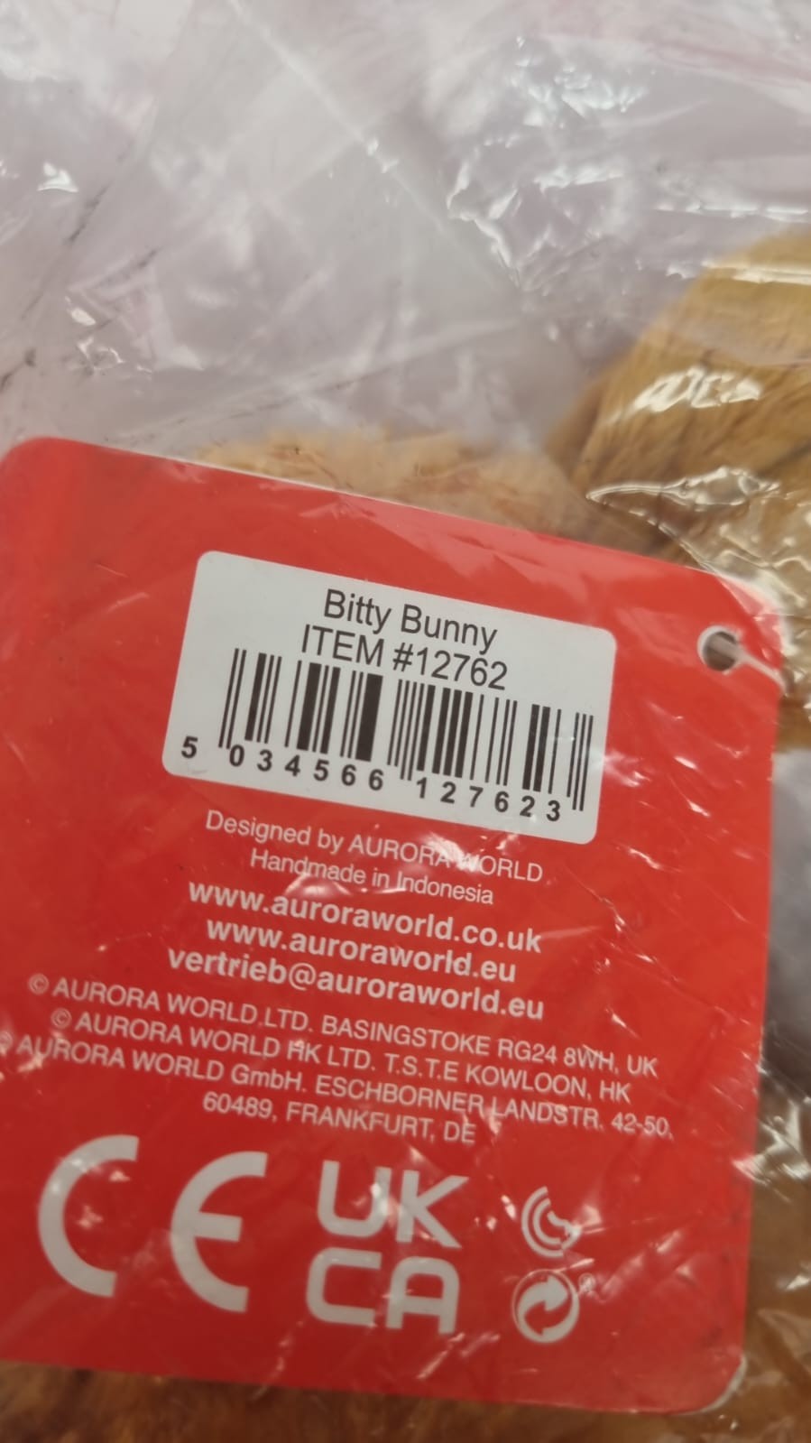 Aurora 8-inch Flopsie Rabbit, Brown (package damaged)