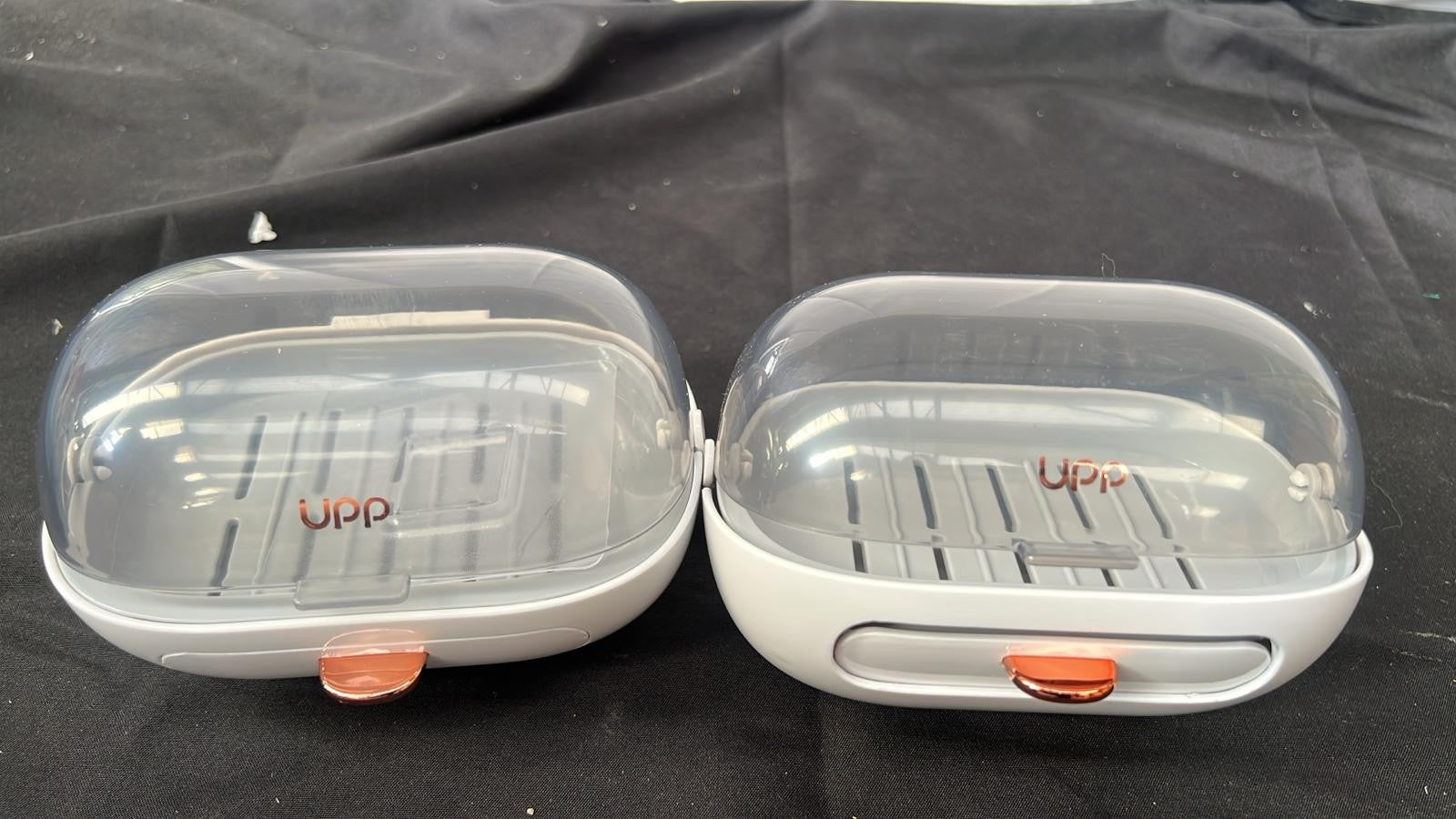 2 Pack Rectangular Plastic Soap Dish with Lid, Shower Soap Dish with Drain