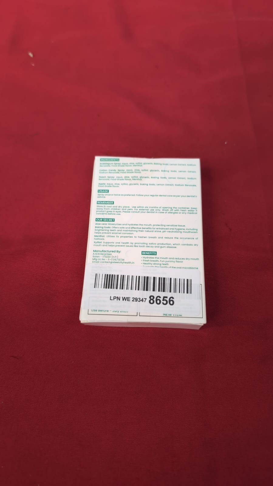 HM - Dry Mouth Fun 4 Flavoured Spray - Peach, Bubble Gum, Cotton Candy & Apple