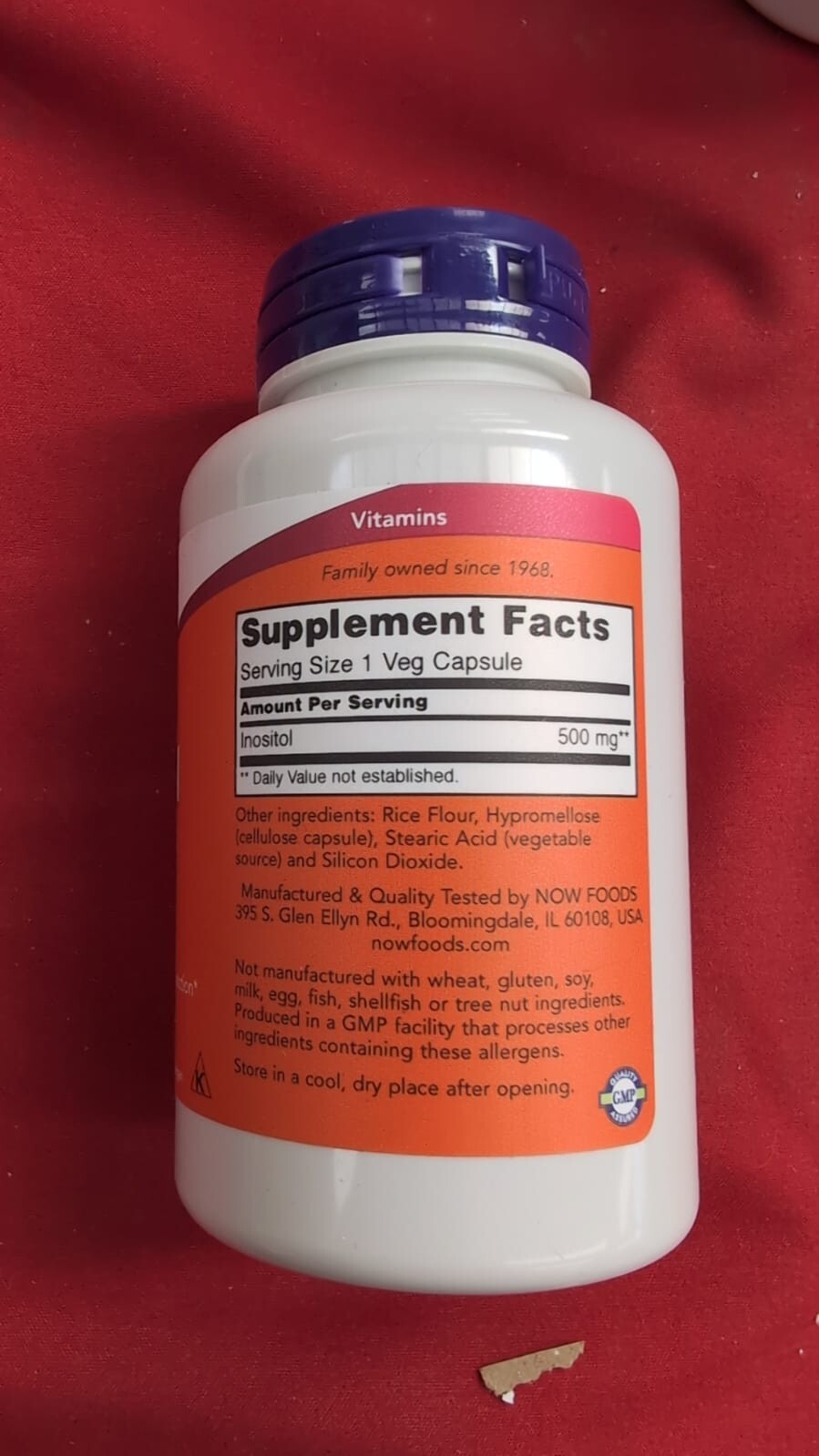 Now Foods  Inositol 500mg Supports Nervous System & Cellular Health 100 Capsules
