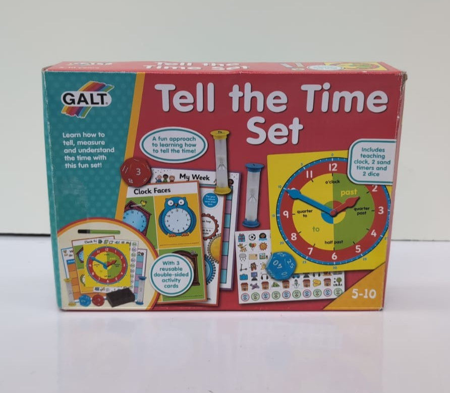 Galt Toys, Tell the Time Set, Learn To Tell The Time Clock(box slightly damaged)