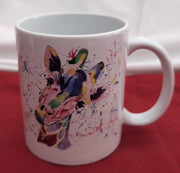 Cute Watercolour Giraffe Rainbow Art Coloured Mug Cup, Gift, Birthday, Work,