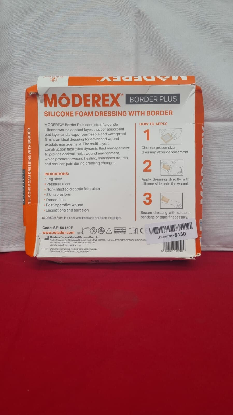 Silicone PU Foam Dressing Moderex Border Plus with Border (box damaged)