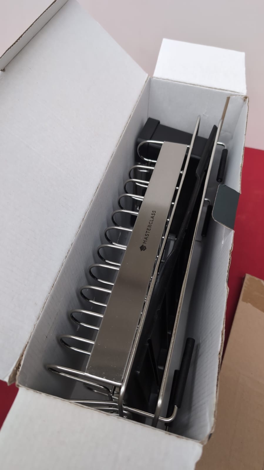 MasterClass Small Dish Drainer Rack with Cutlery Drainer,Silver/Black(USED)