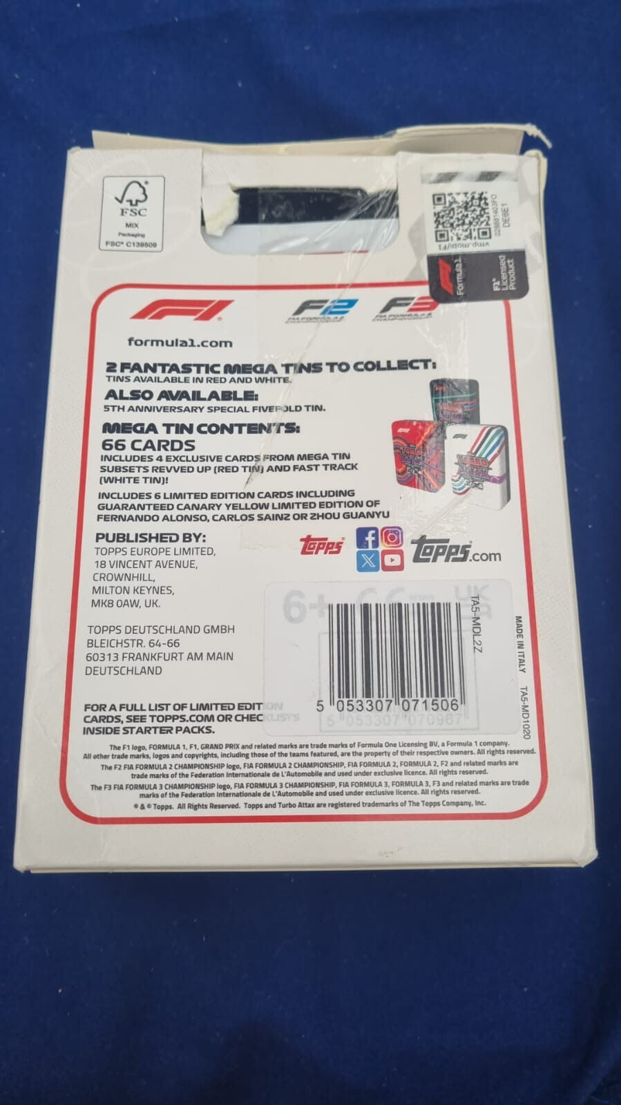 Topps Turbo Attax Formula 1 2024 - Mega Tin - Fast Track contains (box damaged)