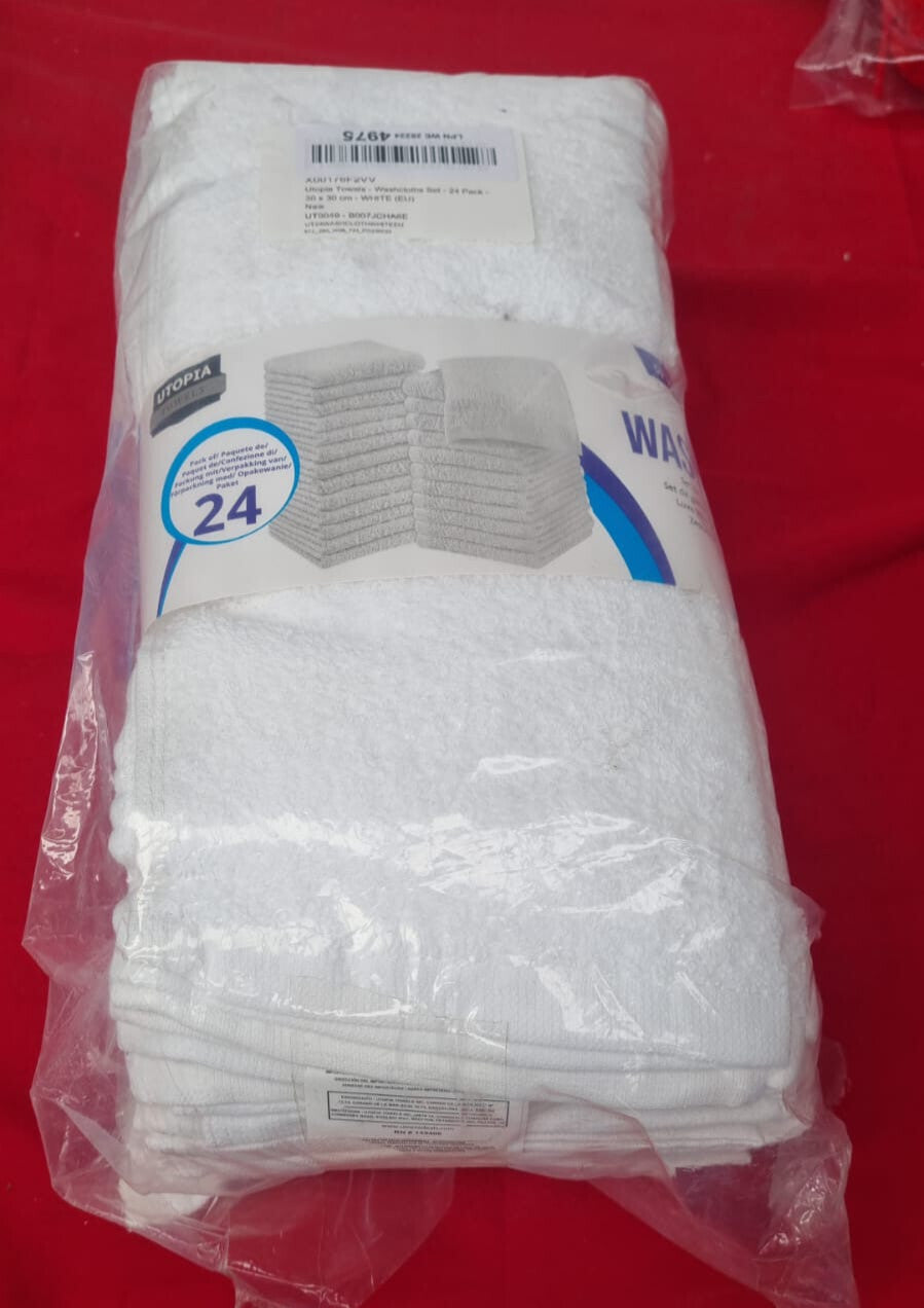 Utopia Towels Cotton Washcloths Set - Pack of 24 (package damaged mark on 1)