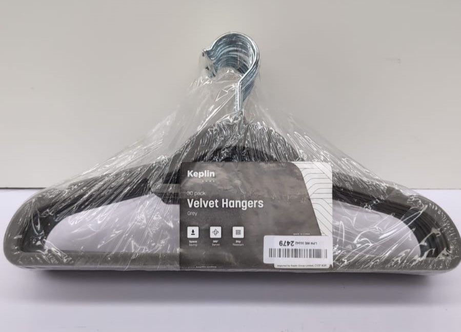 KEPLIN Velvet Hangers 30 Pack - Non-Slip Clothes Hangers