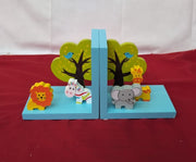 Mousehouse  Blue Safari Wooden Children's Bookends, (box damaged)