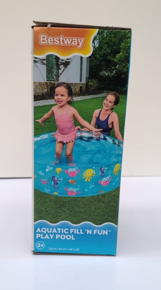 Bestway Sea Creature Inflatable Kids Pool – 48"x10" Blue (Box Damaged)