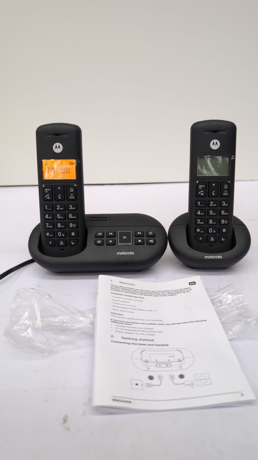 Motorola E212 Cordless Landline House Phone, Home Phone, Answer Machine