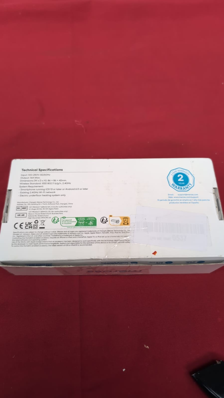 Meross Smart Thermostat,for Electric Underfloor Heating,Programmable(BOXDAMAGED)