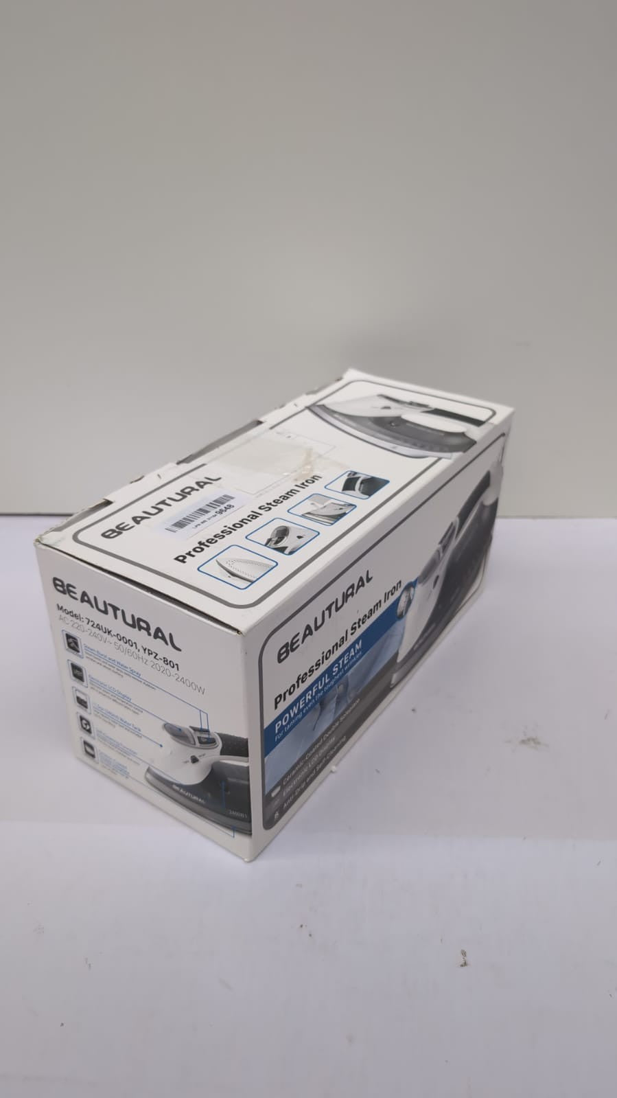 BEAUTURAL 2400 W Steam Iron with LCD Display, Variable Temperature( box damaged)