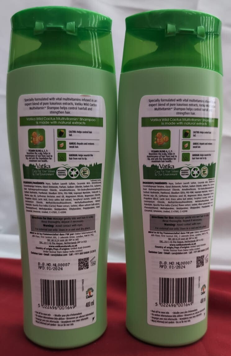 Vatika Naturals Multivitamin Hair Fall Control Shampoo - 400 ml (2pack)