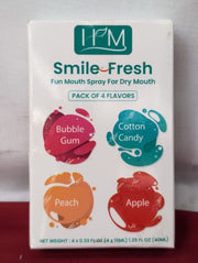 HM - Dry Mouth Fun 4 Flavoured Spray - Peach, Bubble Gum, Cotton Candy & Apple