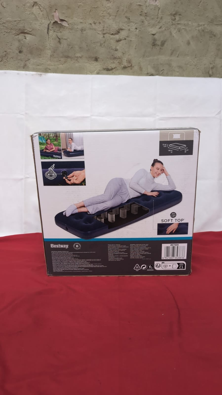 Bestway Single Airbed, Inflatable Air Mattress for One,(PACKAGING DAMAGED)