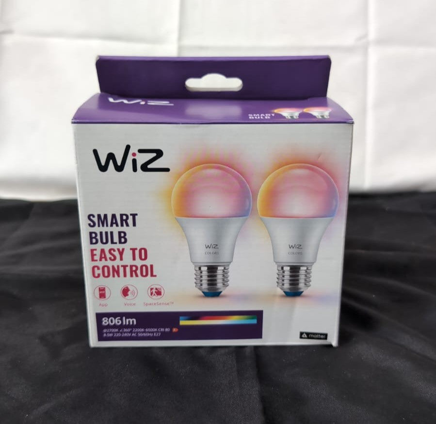 WiZ Smart Colour Bulb, E27, 8.5W, Tunable, Motion Sensor with App, 2Pack