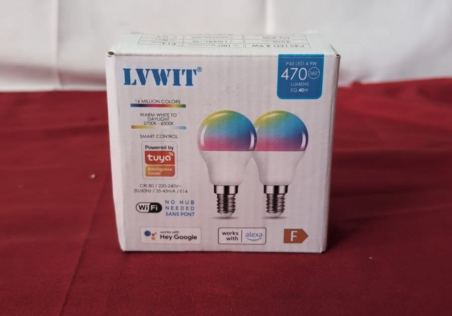 LVWIT Smart Bulb E14,Golf Smart Light Bulb,Smart WiFi Bulb E14 Screw,470Lm,4.9W