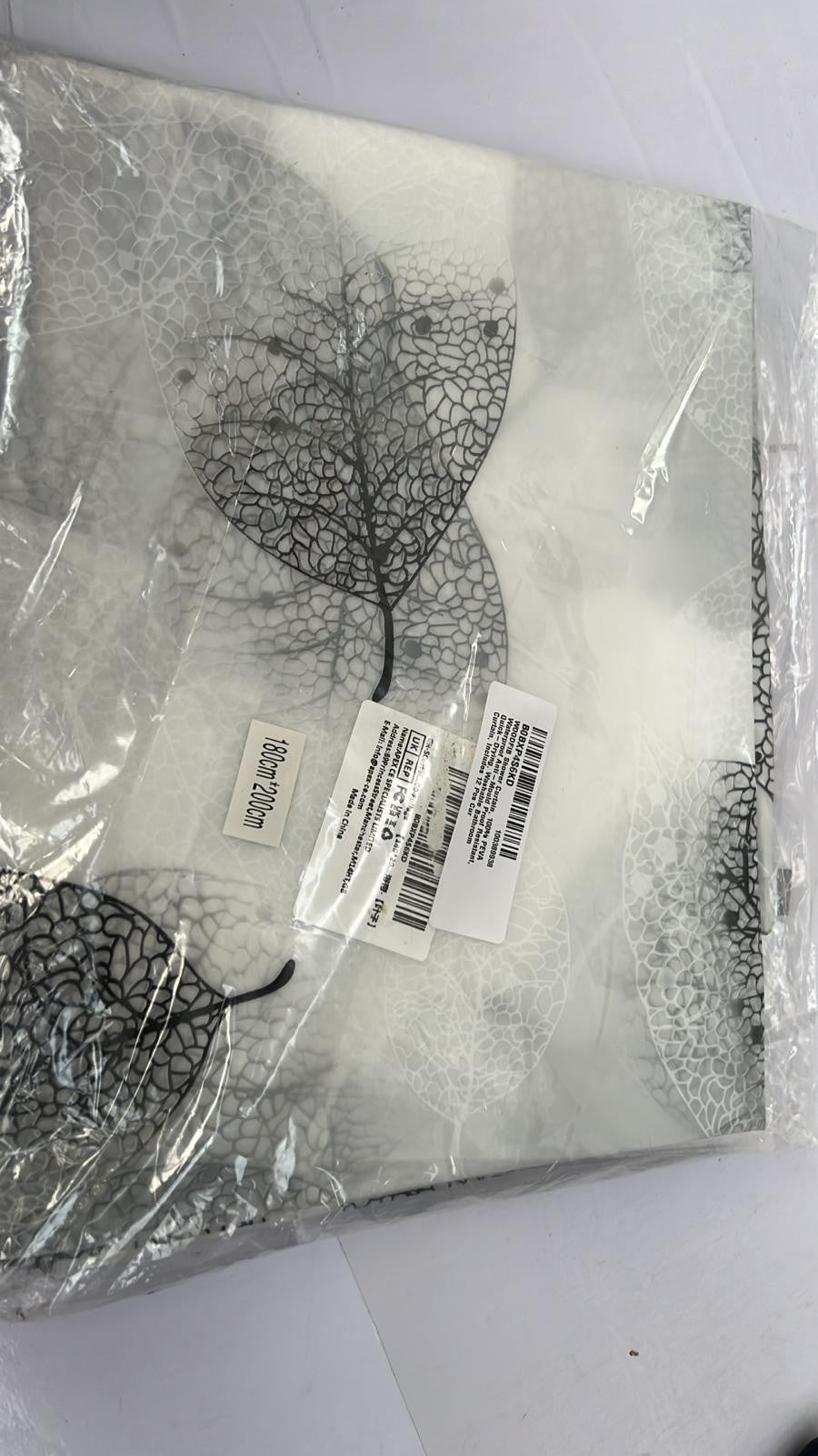 WOODFIB Shower Curtain, 100% PEVA Waterproof Anti-Mould,180 x 200 cm(Foliage)