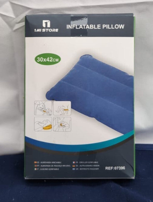Inflatable Pillows for Camping, Blow Up, 47x30cm Soft Pvc Flocked Surface