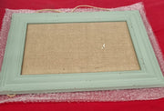 Farmhouse Green Cork Notice Boards for Wall, Cute Linen Small Pin Board Frame