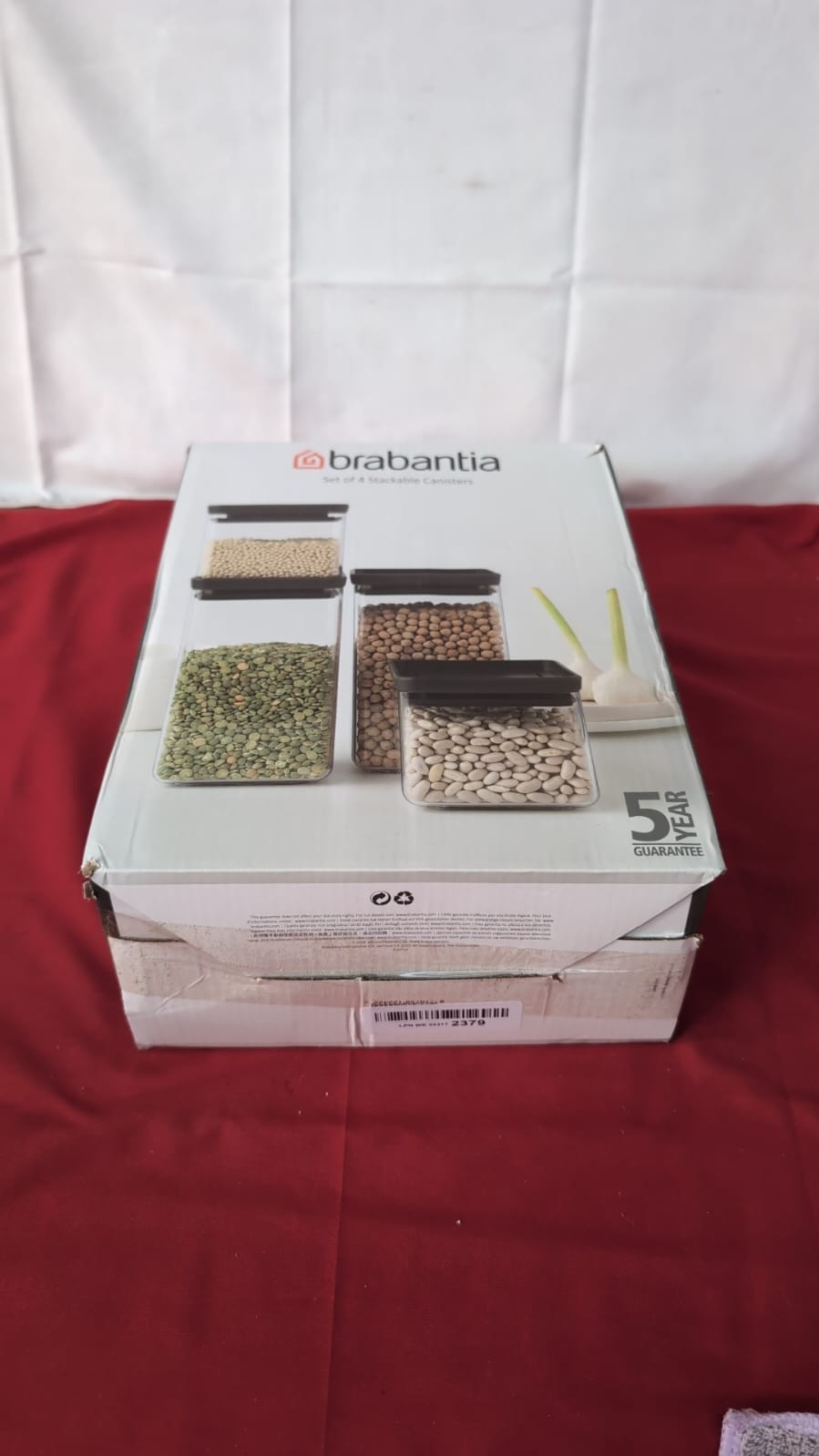 Brabantia Set of 3 Tasty+ Square Stackable Food (Dark Grey)(3PACK only)