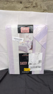 Sassy B Bedding Stripe Tease Reversible Single Duvet Cover Set w/Pillowcase