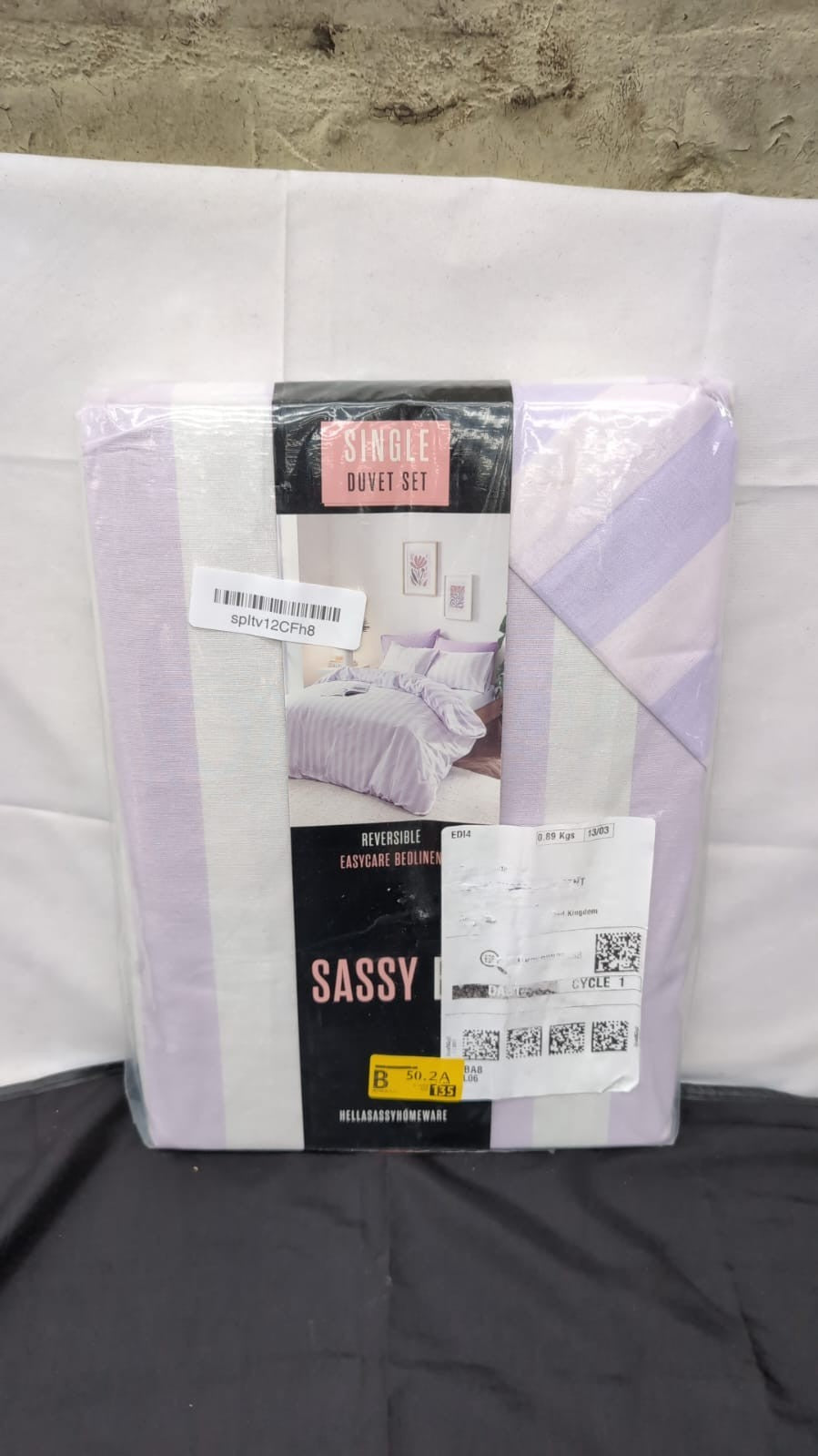 Sassy B Bedding Stripe Tease Reversible Single Duvet Cover Set w/Pillowcase