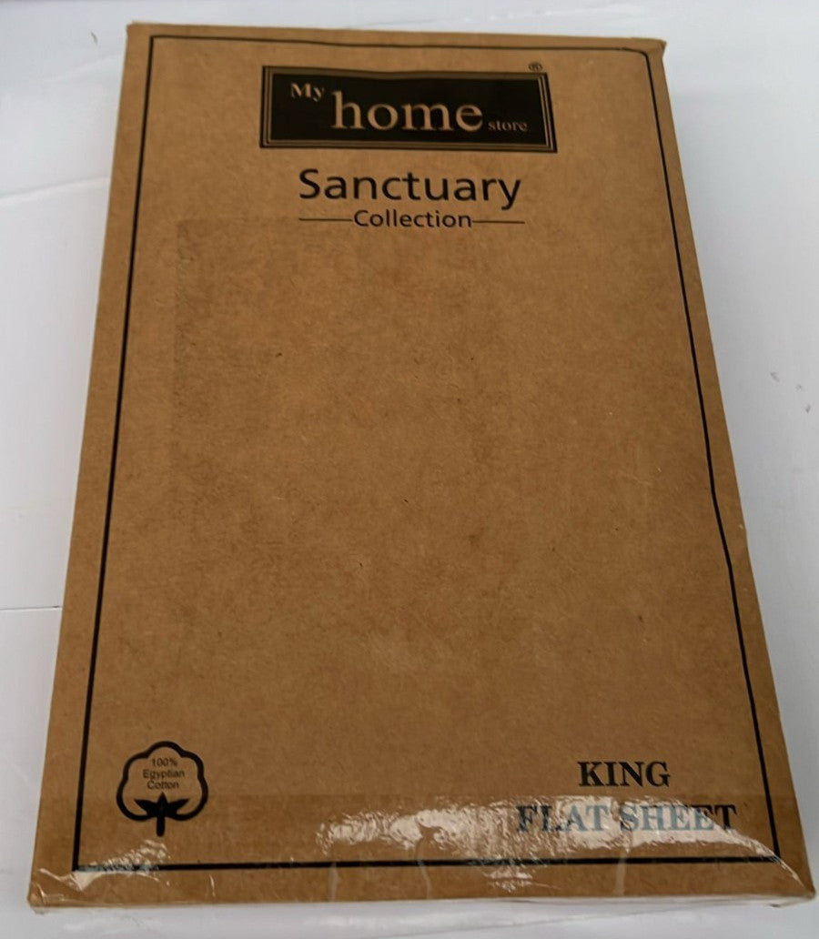 My Home Store King Soft Flat Sheet Egyptian Cotton (Charcoal 250 x 280cm)