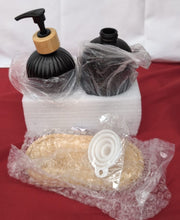 Glass Soap Dispenser with Wooden Tray, 2 PCS Hand and Dish  (only one pump)