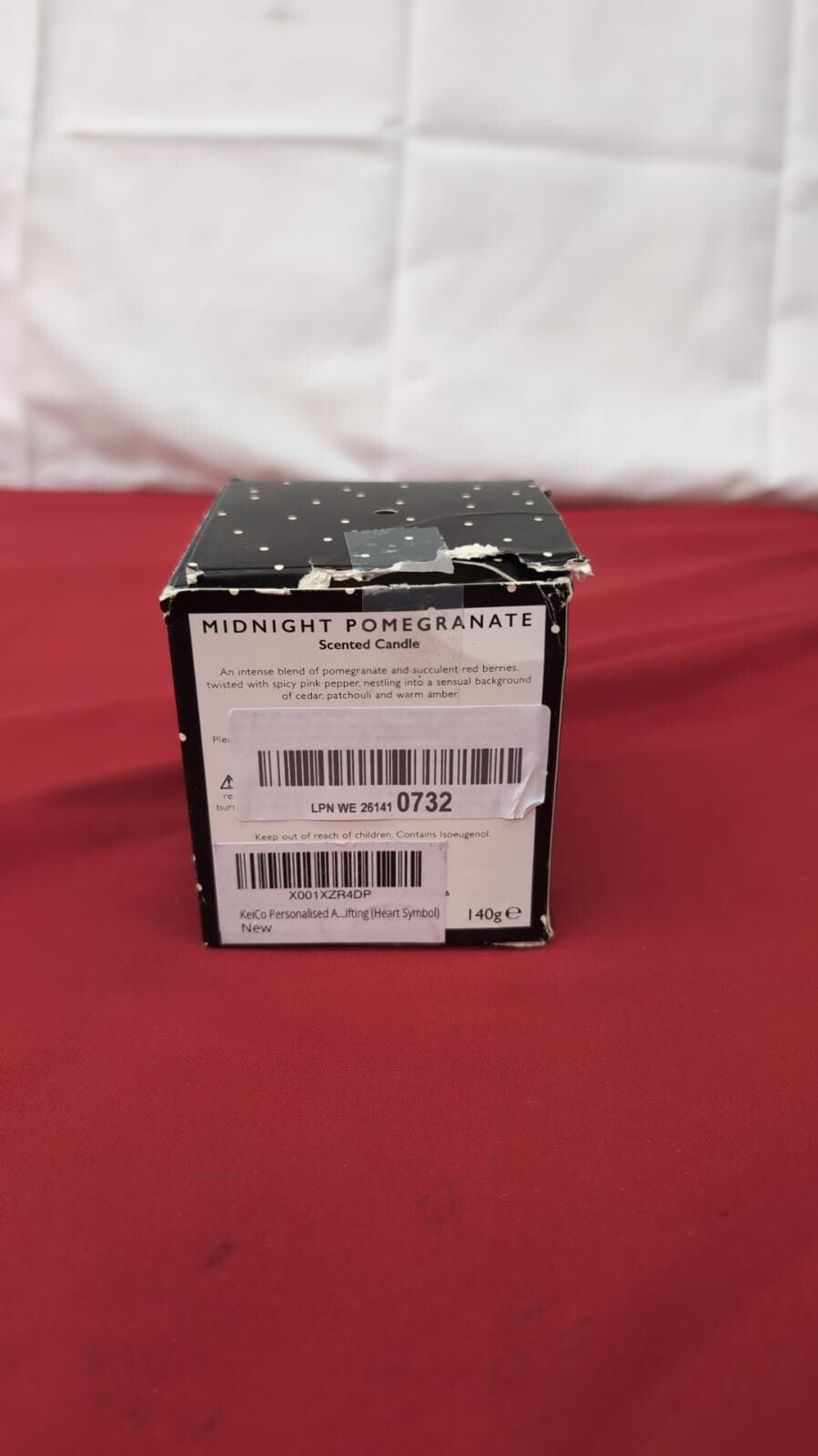 Scents&Words Personalised Candle, Heart Symbol, Luxury (box damaged)