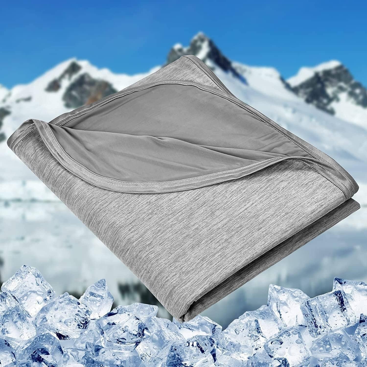 HOMFINE Cooling Blankets for Hot Sleepers - Summer Blanket Grey, 50 x 70 inches