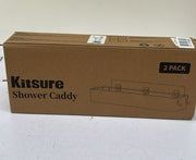 Kitsure 2 Pack Rustproof Shower Caddy - 2 Shelves, Drill-Free & Quick-Dry Shower