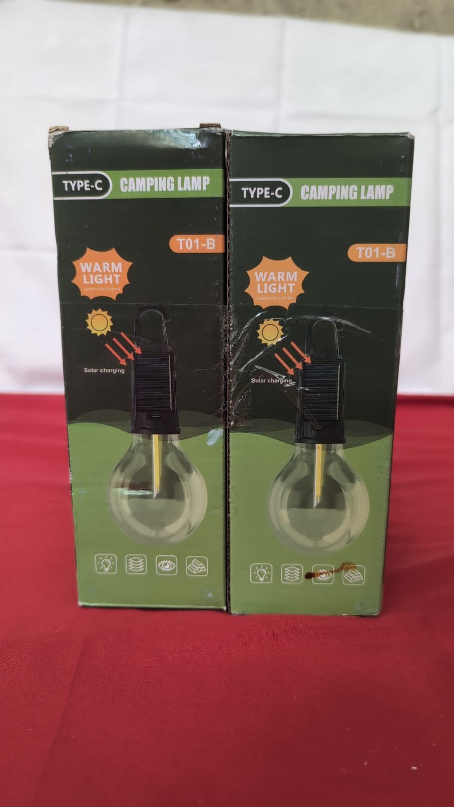Rechargeable Camping Light, Solar Camping Lanternwith Hanging Hook, LED Camping