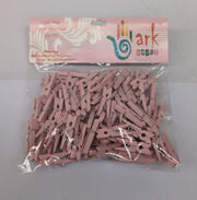 100 Mini wooden pegs (Light Pink, Packaging Damaged)