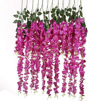 Veryhome 12PCS/Lot 3.6feet/piece Artificial Flowers Fake Wisteria Vine