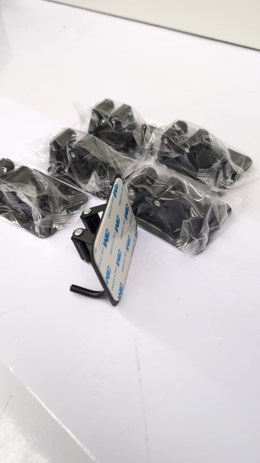6-Pack Broom Mop Holder, Black Stainless Steel Self Adhesive Broom Holder Mop