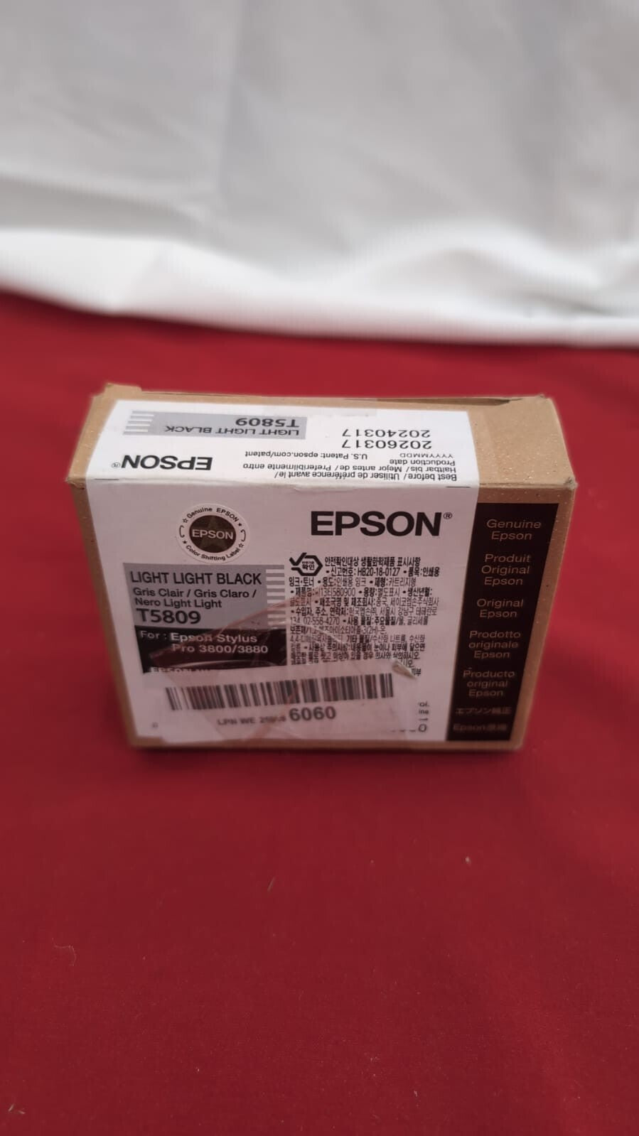 Epson Ink Cartridge 80 ml, Light Black, Genuine (packaging damaged)