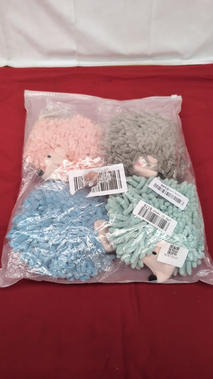 4 Pcs Chenille Hand Towels Hedgehog Decorative Towels Fuzzy Ball Hand Towels