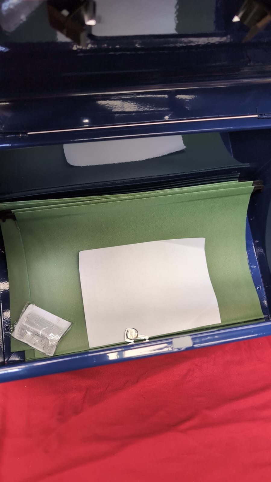 A4+ (Foolscap) Steel File Box - Blue 30 x 24 x 45cm (slightly scuffed)