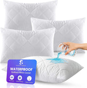 Sunshine Comforts Quilted Waterproof Pillow Protectors 4 Pack