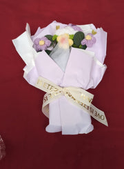 EujRcf Crochet Flower Bouquet, Handmade Knitted Rose Bouquet,  (Purple)