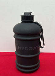 HYDRATE XL Jug 2.2 L Water Bottle BPA Free with Handle and Flip Cap-Matte Black
