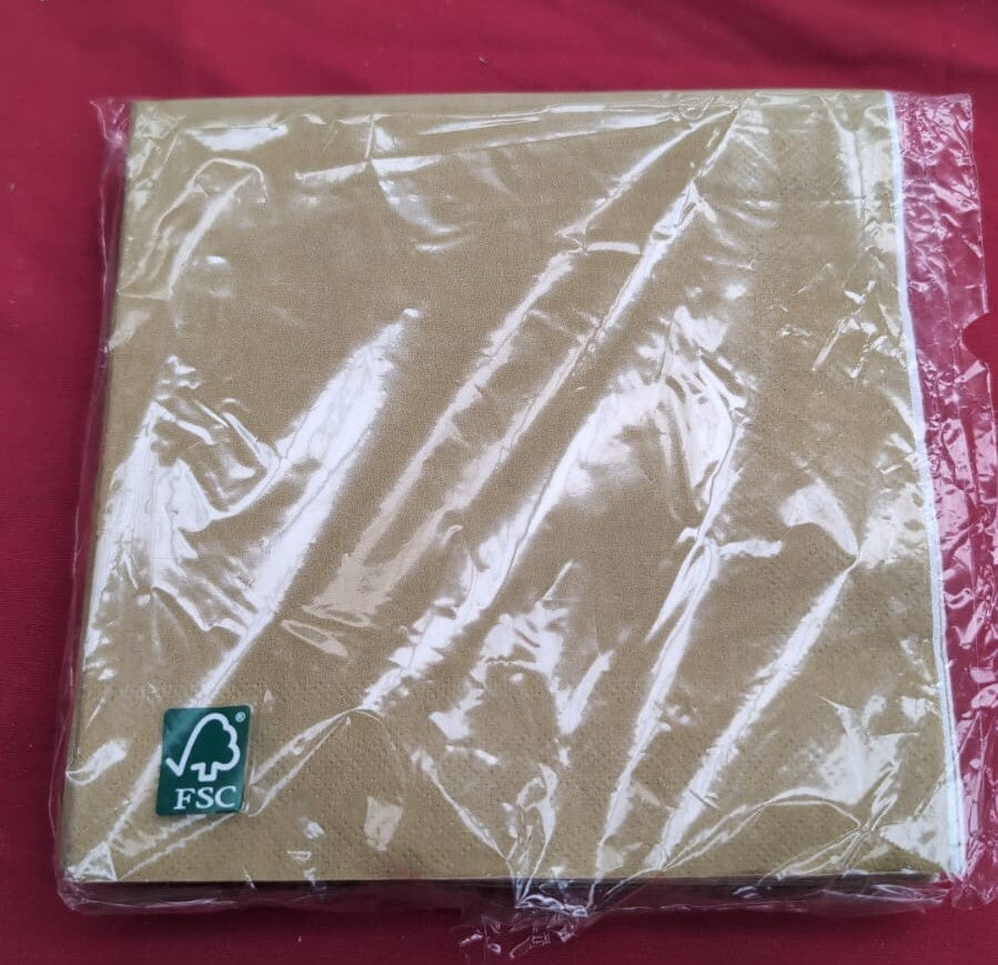 Unique 80762 - Paper Napkins - Gold Colour - 50 Count (packaging damaged)