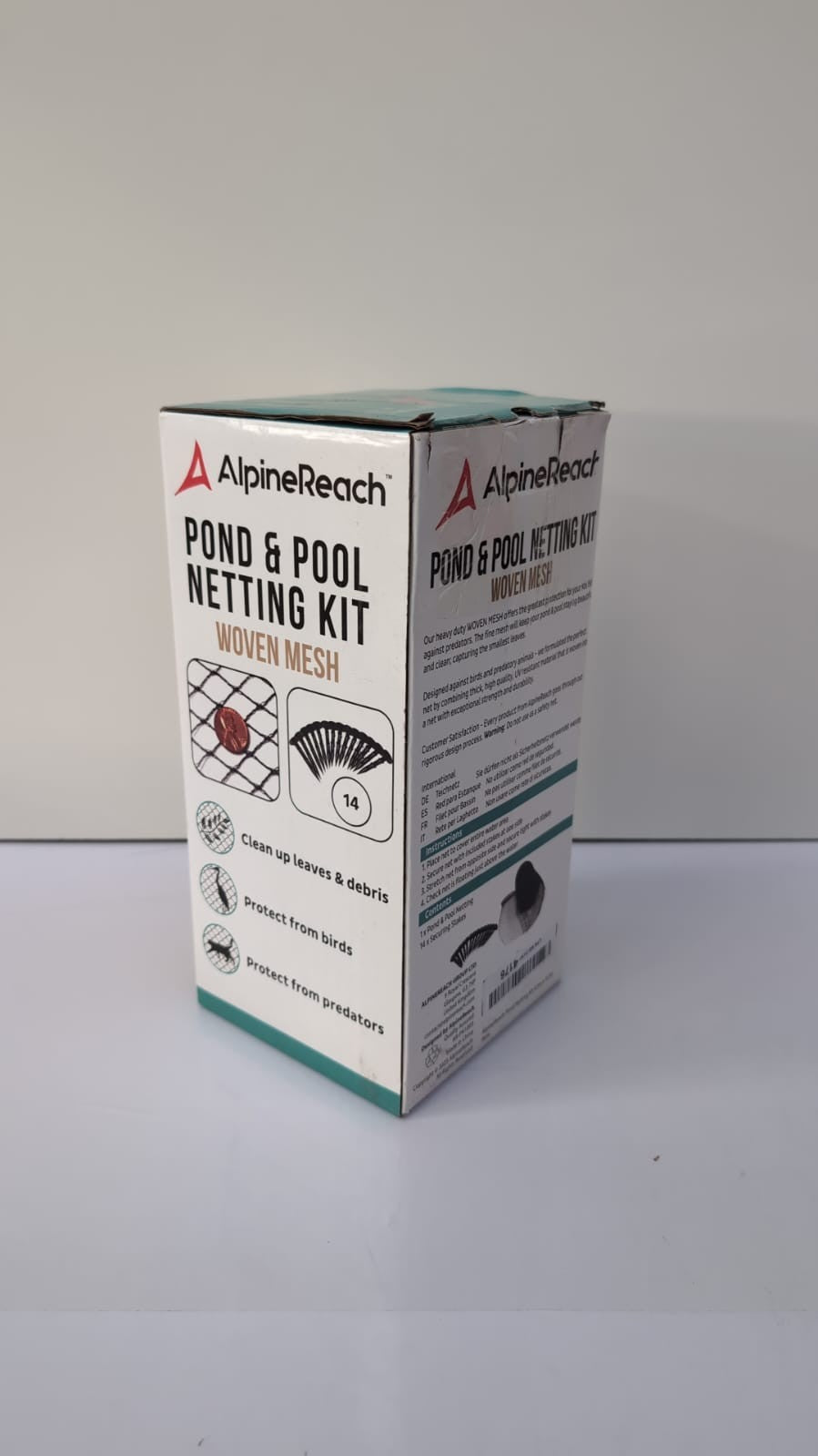 AlpineReach Pond Netting Kit 4.5m x 4.5m Black  Woven Mesh (BOX DAMAGED)