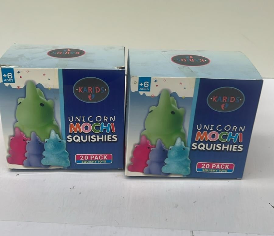 20 Pack Multicolor Mochi Unicorn Squishies Party Favor Toys for Kids (2 PACK)