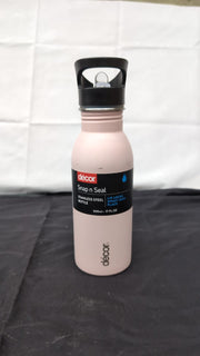 Décor Snap n Seal 500ml Stainless Steel Water Bottle with Straw,Pink(scuffed)